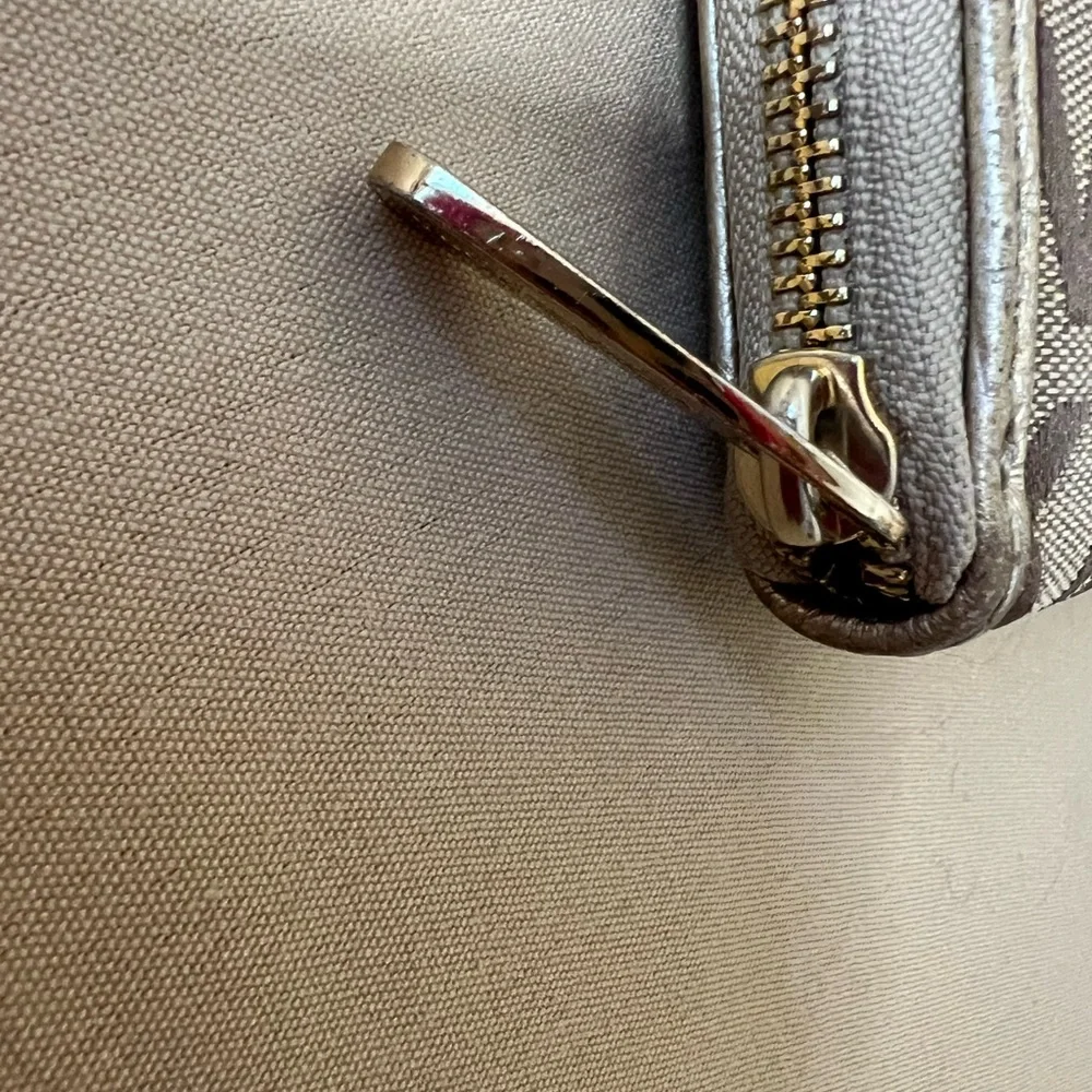 Michael Kors Brown and Cream MK Logo Continental Wallet
